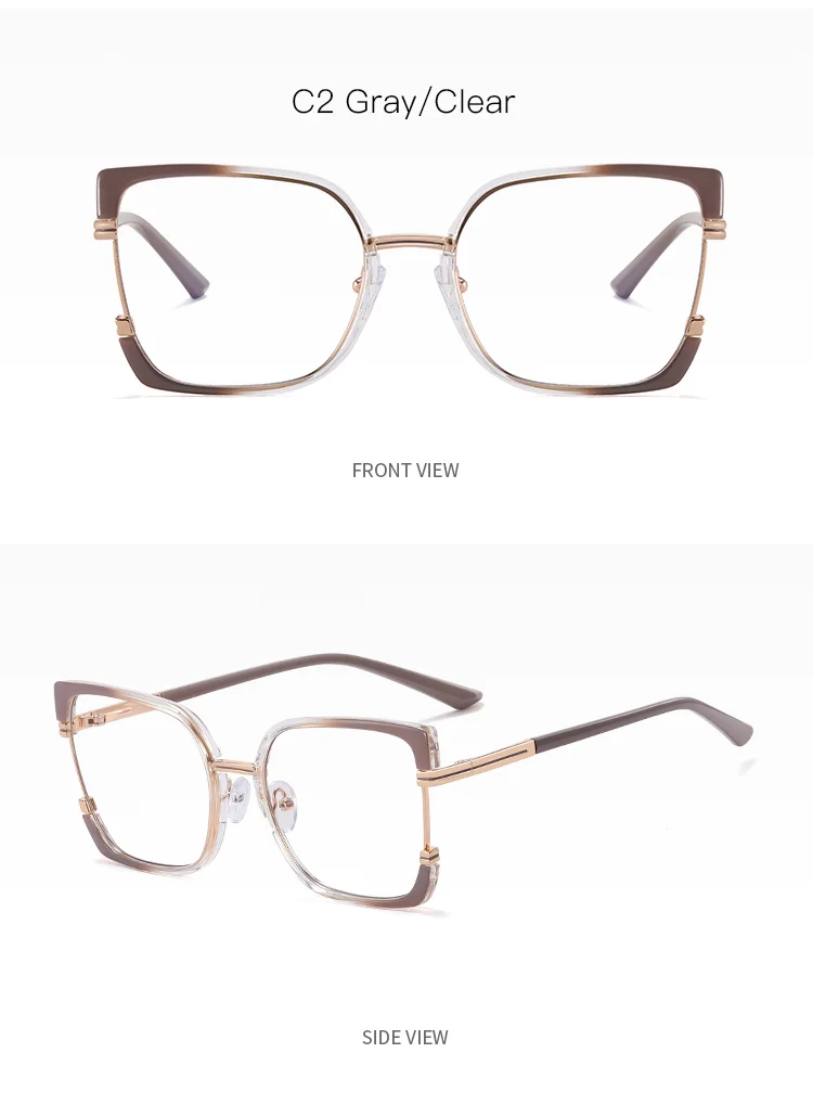 TR90+Metal 2025 New Women TR90+Metal Square Eyeglasses Frame Optical Anti-Blue Light Glasses Eyewear Colorful Fashionable Design - Details 17