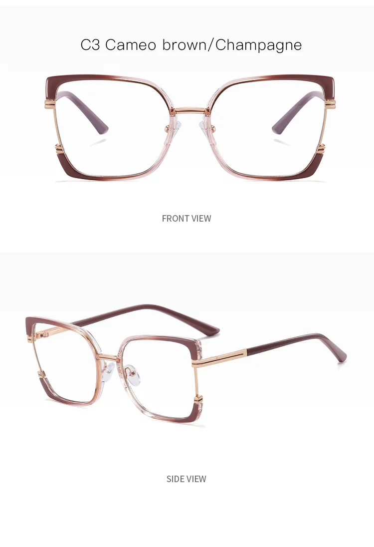  TR90+Metal 2025 New Women TR90+Metal Square Eyeglasses Frame Optical Anti-Blue Light Glasses Eyewear Colorful Fashionable Design - Details 19
