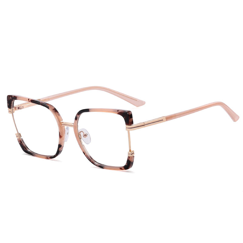 2025 New Women TR90+Metal Square Eyeglasses Frame Optical Anti-Blue Light Glasses Eyewear Colorful Fashionable Design Custom Eyewear