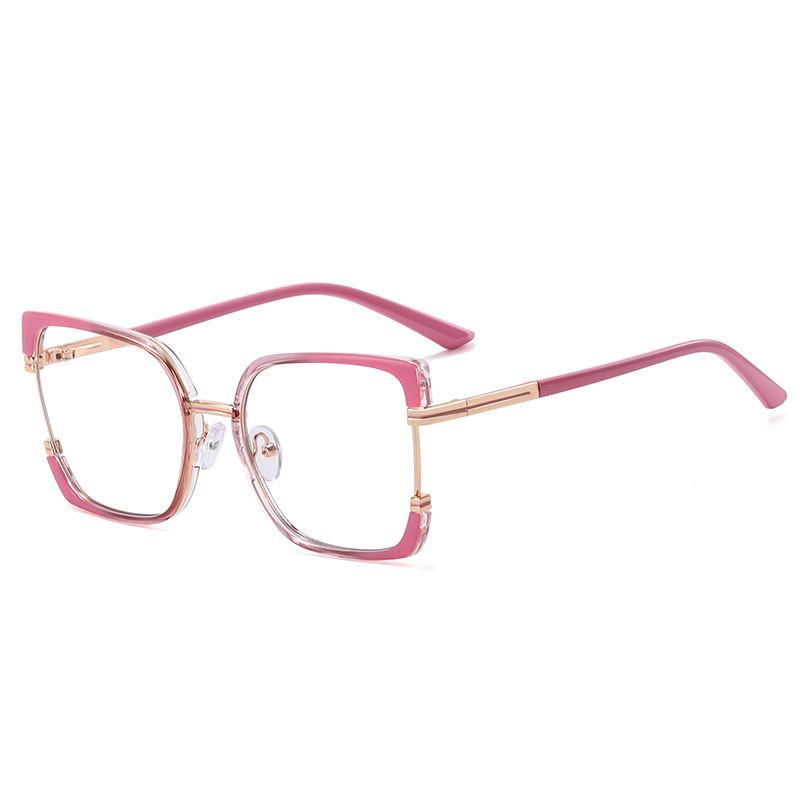 2025 New Women TR90+Metal Square Eyeglasses Frame Optical Anti-Blue Light Glasses Eyewear Colorful Fashionable Design Custom Eyewear