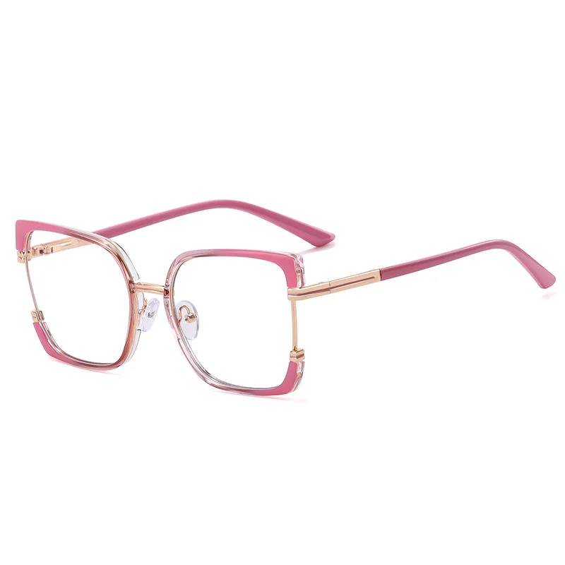  TR90+Metal 2025 New Women TR90+Metal Square Eyeglasses Frame Optical Anti-Blue Light Glasses Eyewear Colorful Fashionable Design - View 4