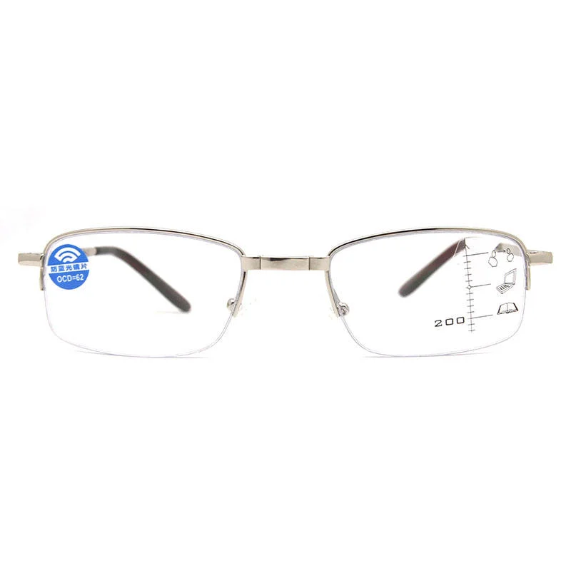 Custom Colors Stainless Men's Half-Rim Progressive Multifocal Reading Glasses Stainless Metal Folding Readers - View 2