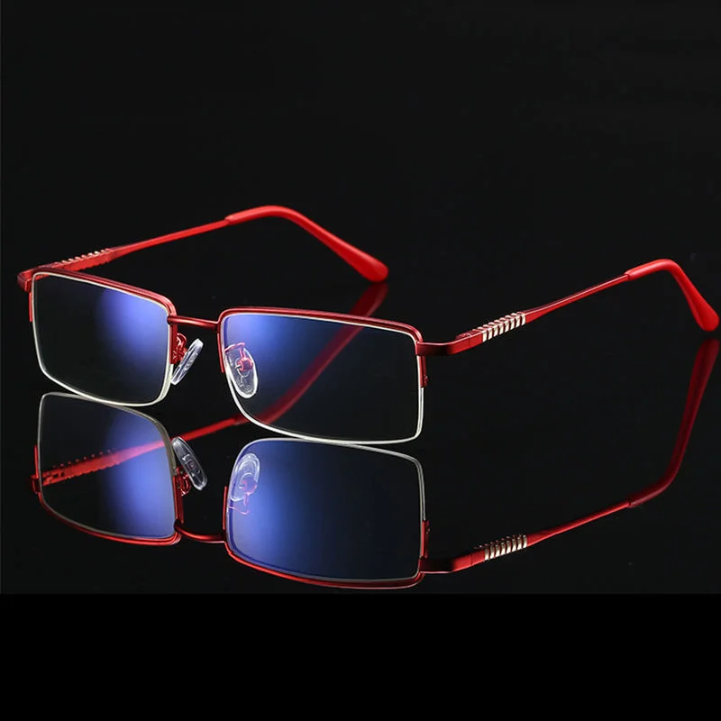 Silver, Black, Purple, Red, Gold Stainless 2025 Metal Half Frame Computer Readers Reading Glasses With Hlaf Rim Stainless Steel - View 1