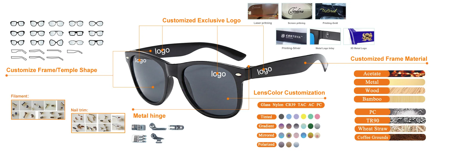   Wholesale Bulk Promotional Men Women Pc Frame Pc Lens Customer Custom Print logo Shades Sun Glasses Custom Sunglasses with logo - Details 9