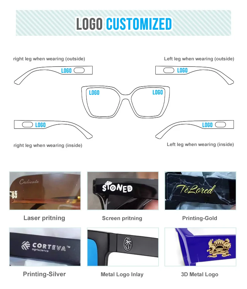 Wholesale Bulk Promotional Men Women Pc Frame Pc Lens Customer Custom Print logo Shades Sun Glasses Custom Sunglasses with logo - Details 10