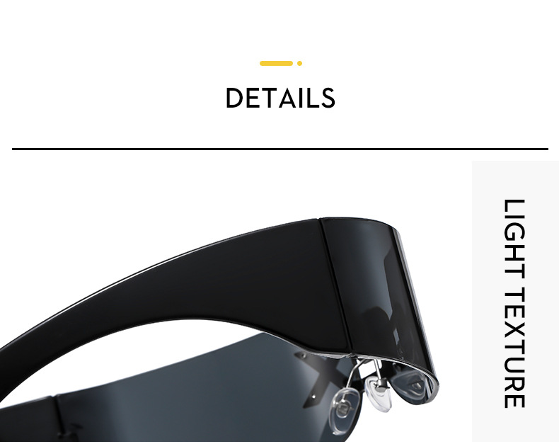 PC 2025 New Rimless Party Sunglasses for Men and Women Personality Glasses One Metal Decorative Glasseso - Details 4
