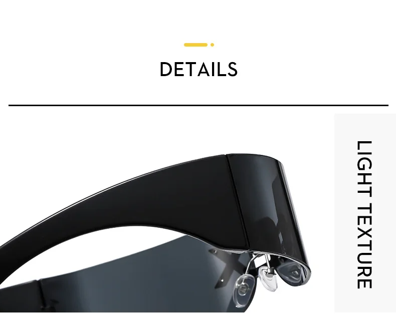 PC 2025 New Rimless Party Sunglasses for Men and Women Personality Glasses One Metal Decorative Glasseso - Details 4