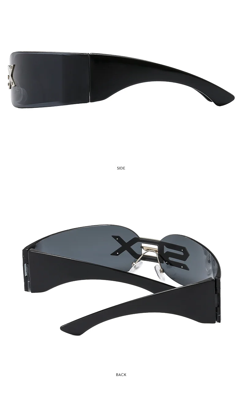  PC 2025 New Rimless Party Sunglasses for Men and Women Personality Glasses One Metal Decorative Glasseso - Details 8