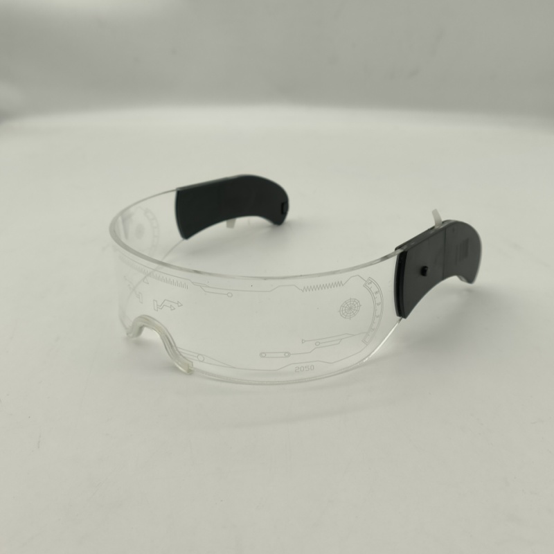 Cool Cyberpunk Rezz Visor Robocop Futuristic LED Light Sunglasses 7 Color Clear Lenses for Nightlife Christmas Party Novelties Details and Specifications