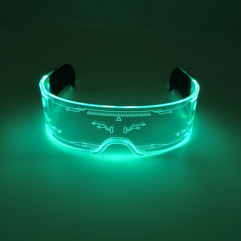 ABS Cool Cyberpunk Rezz Visor Robocop Futuristic LED Light Sunglasses 7 Color Clear Lenses for Nightlife Christmas Party Novelties - Details 4