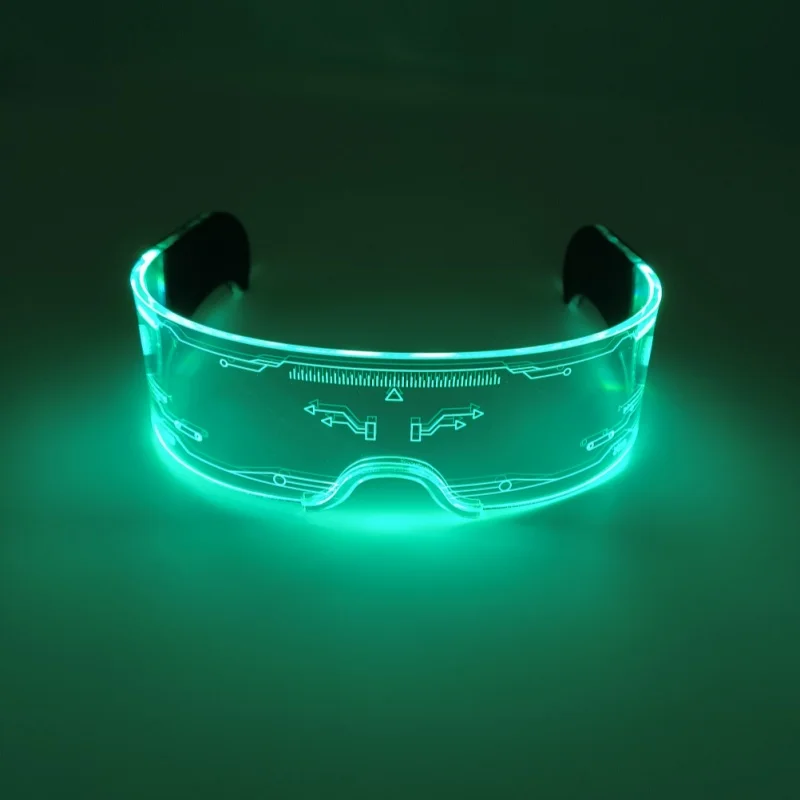  ABS Cool Cyberpunk Rezz Visor Robocop Futuristic LED Light Sunglasses 7 Color Clear Lenses for Nightlife Christmas Party Novelties - Details 4