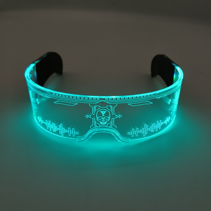 ABS Cool Cyberpunk Rezz Visor Robocop Futuristic LED Light Sunglasses 7 Color Clear Lenses for Nightlife Christmas Party Novelties - Details 6