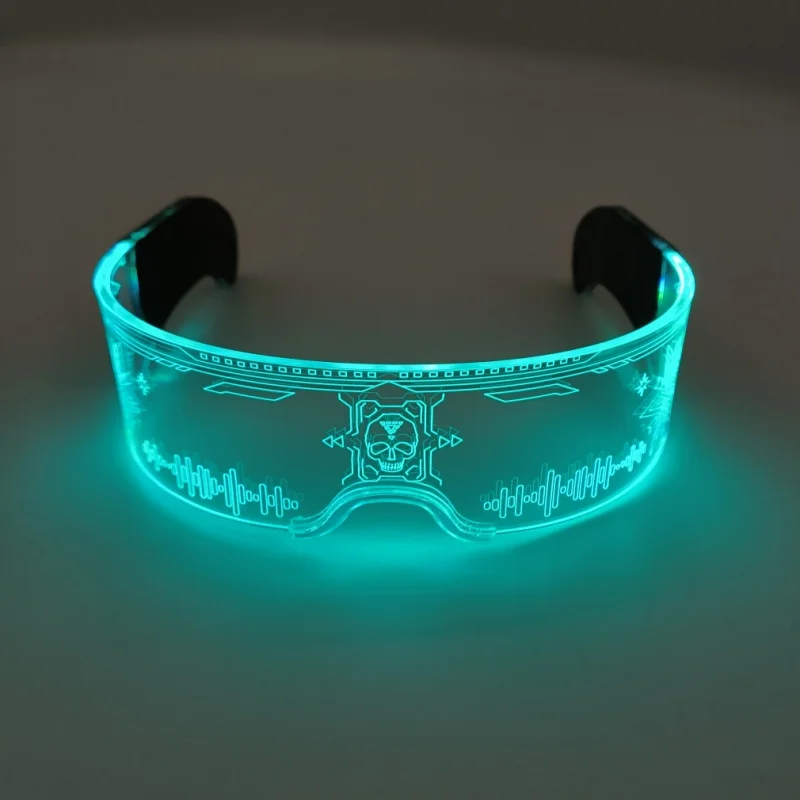 ABS Cool Cyberpunk Rezz Visor Robocop Futuristic LED Light Sunglasses 7 Color Clear Lenses for Nightlife Christmas Party Novelties - Details 6
