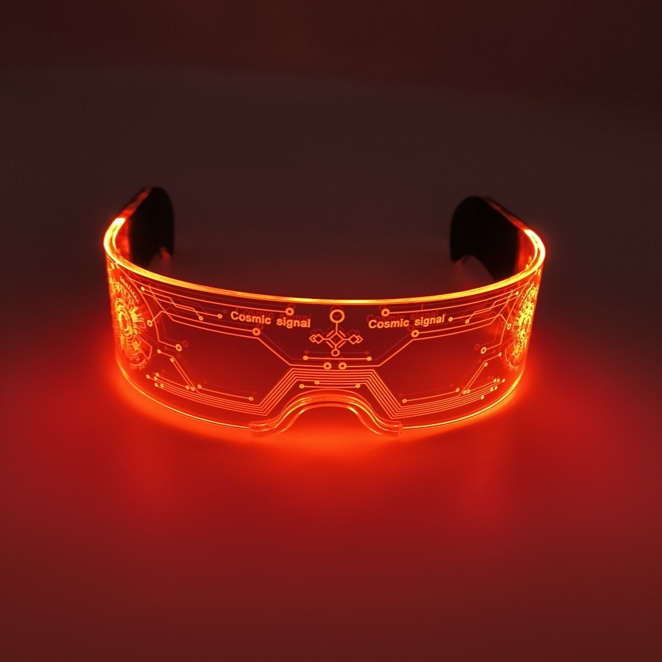 ABS Cool Cyberpunk Rezz Visor Robocop Futuristic LED Light Sunglasses 7 Color Clear Lenses for Nightlife Christmas Party Novelties - Details 7