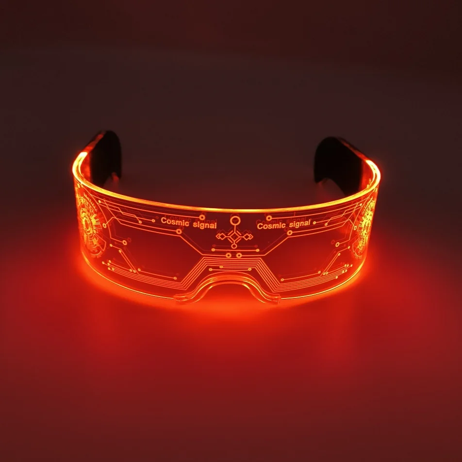 ABS Cool Cyberpunk Rezz Visor Robocop Futuristic LED Light Sunglasses 7 Color Clear Lenses for Nightlife Christmas Party Novelties - Details 7
