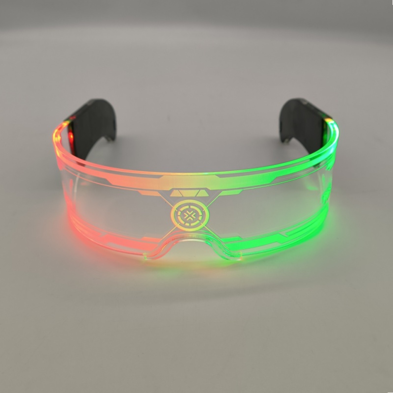 ABS Cool Cyberpunk Rezz Visor Robocop Futuristic LED Light Sunglasses 7 Color Clear Lenses for Nightlife Christmas Party Novelties - Details 8