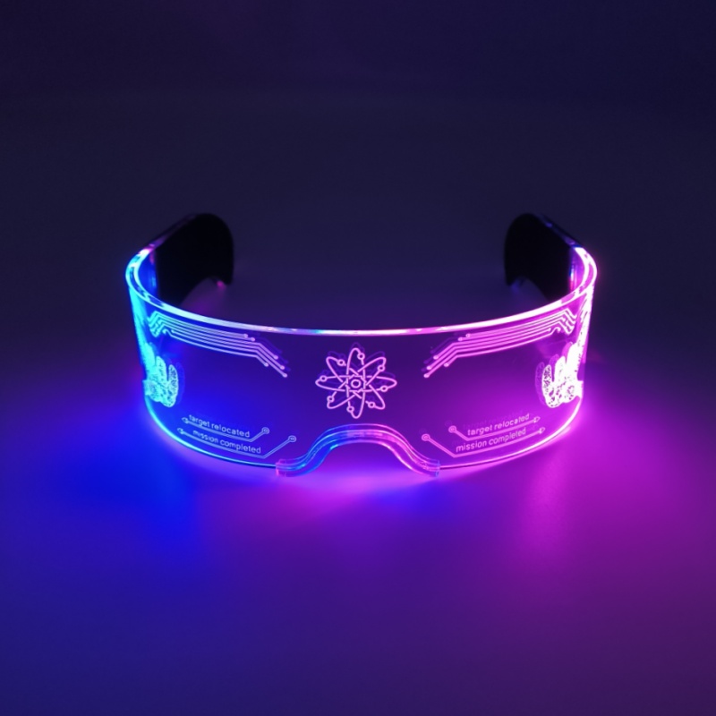 ABS Cool Cyberpunk Rezz Visor Robocop Futuristic LED Light Sunglasses 7 Color Clear Lenses for Nightlife Christmas Party Novelties - Details 9