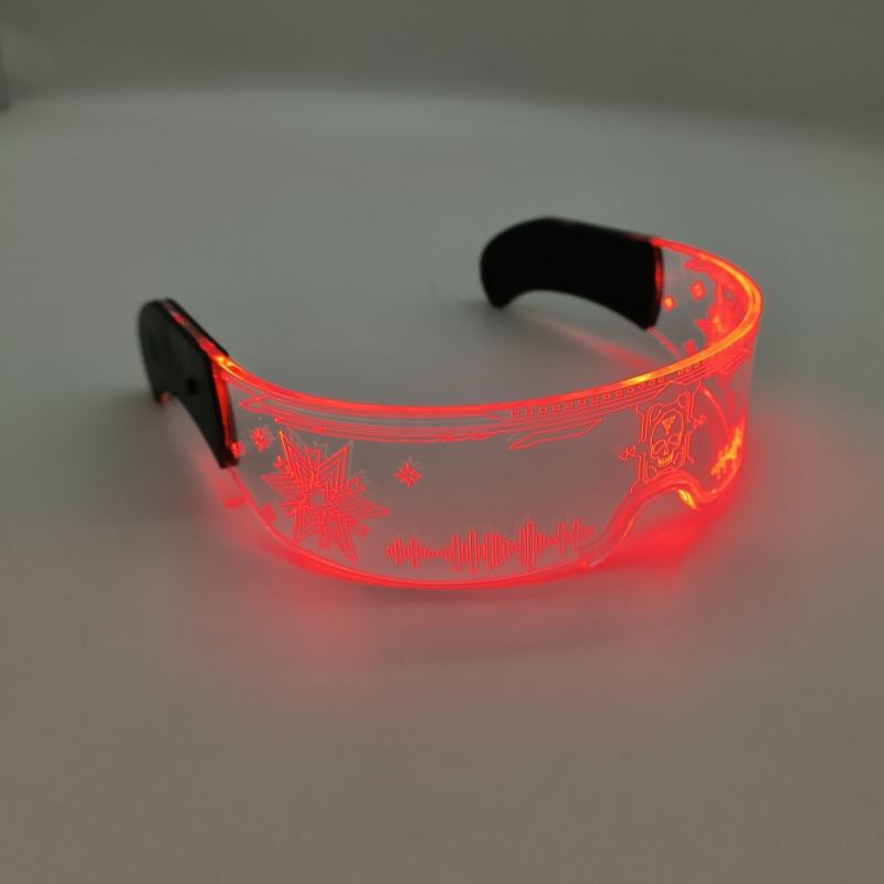 Cool Cyberpunk Rezz Visor Robocop Futuristic LED Light Sunglasses 7 Color Clear Lenses for Nightlife Christmas Party Novelties Custom Eyewear