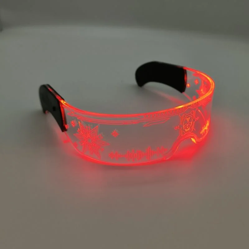  ABS Cool Cyberpunk Rezz Visor Robocop Futuristic LED Light Sunglasses 7 Color Clear Lenses for Nightlife Christmas Party Novelties - View 3