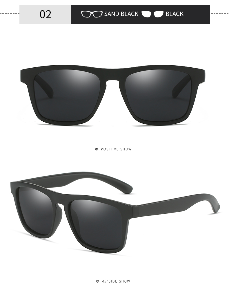Blue, Green, Gray, Black PC Classic Plastic Frame Uv400 Driving Shades High Quality Custom logo Men Polarized Sunglasses - Details 4