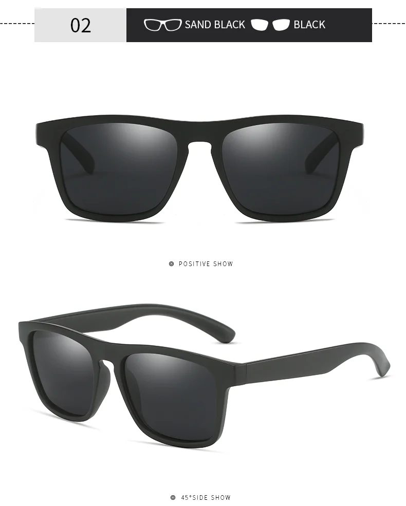 Blue, Green, Gray, Black PC Classic Plastic Frame Uv400 Driving Shades High Quality Custom logo Men Polarized Sunglasses - Details 4