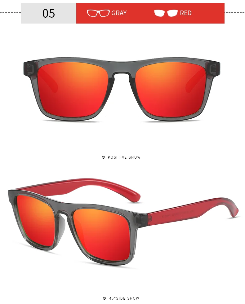 Blue, Green, Gray, Black PC Classic Plastic Frame Uv400 Driving Shades High Quality Custom logo Men Polarized Sunglasses - Details 7