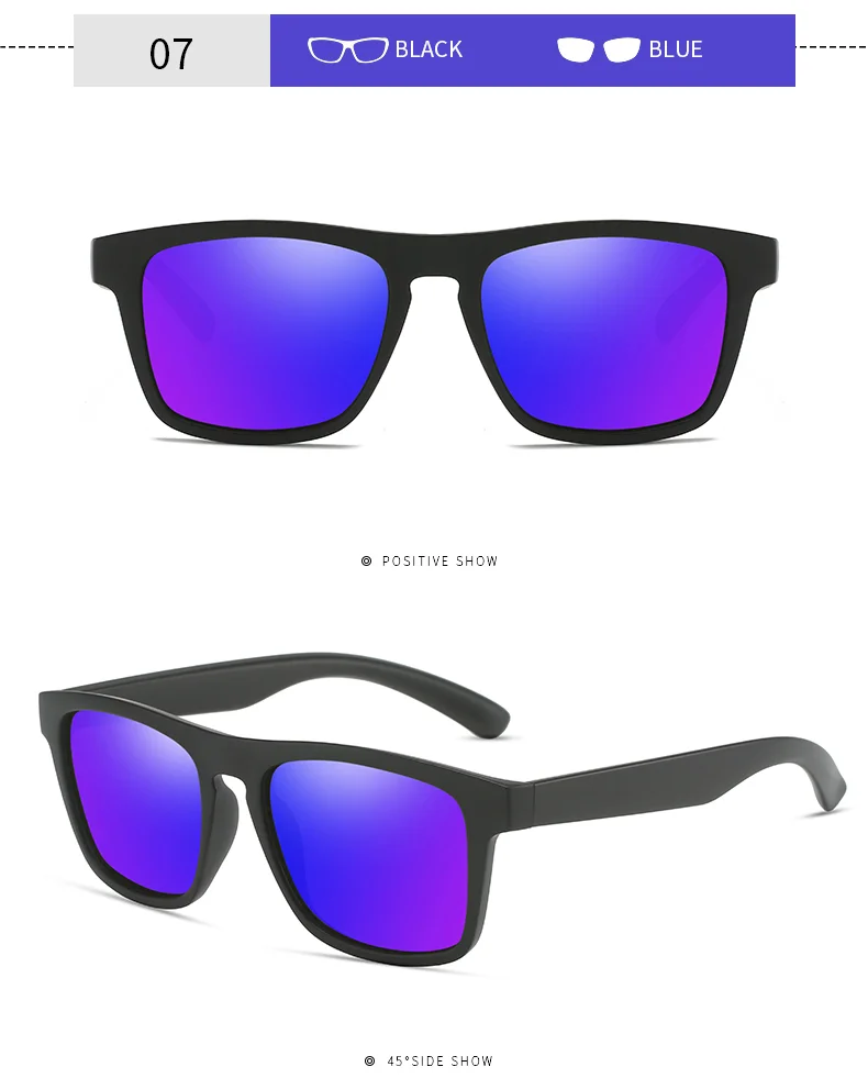Blue, Green, Gray, Black PC Classic Plastic Frame Uv400 Driving Shades High Quality Custom logo Men Polarized Sunglasses - Details 9