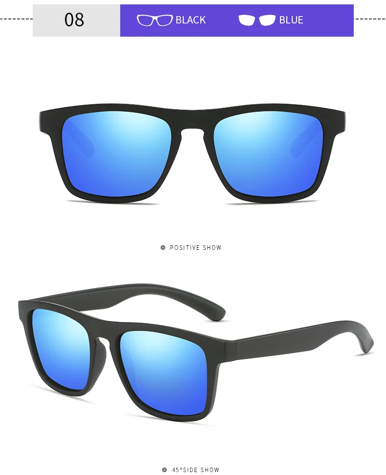 Blue, Green, Gray, Black PC Classic Plastic Frame Uv400 Driving Shades High Quality Custom logo Men Polarized Sunglasses - Details 10