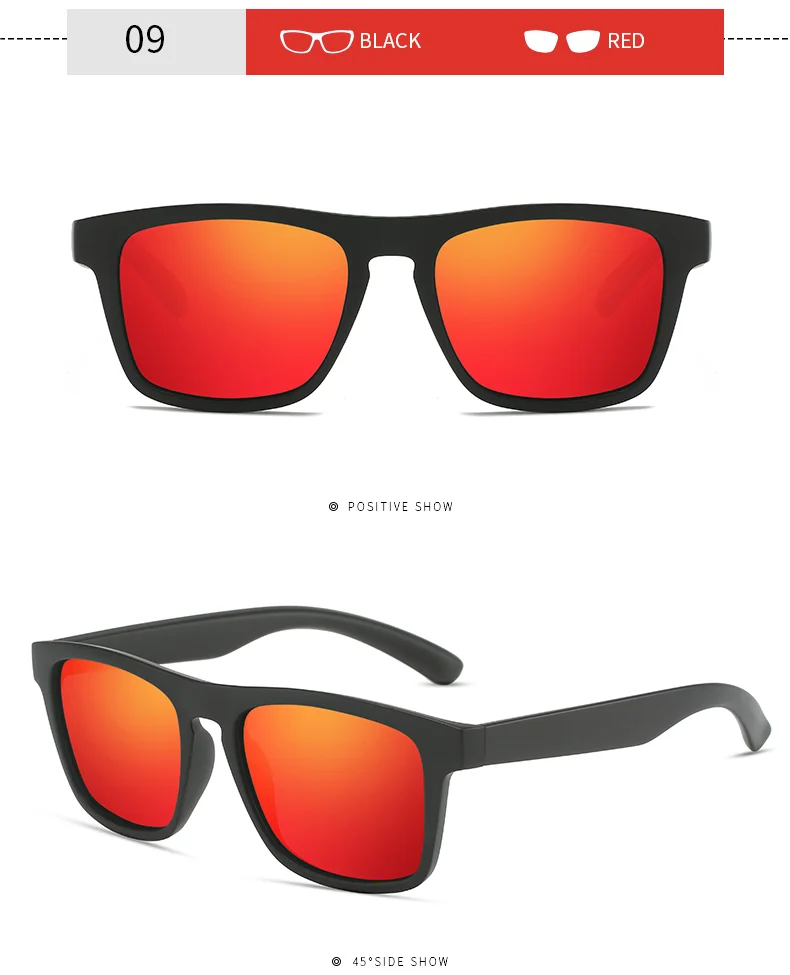 Blue, Green, Gray, Black PC Classic Plastic Frame Uv400 Driving Shades High Quality Custom logo Men Polarized Sunglasses - Details 11