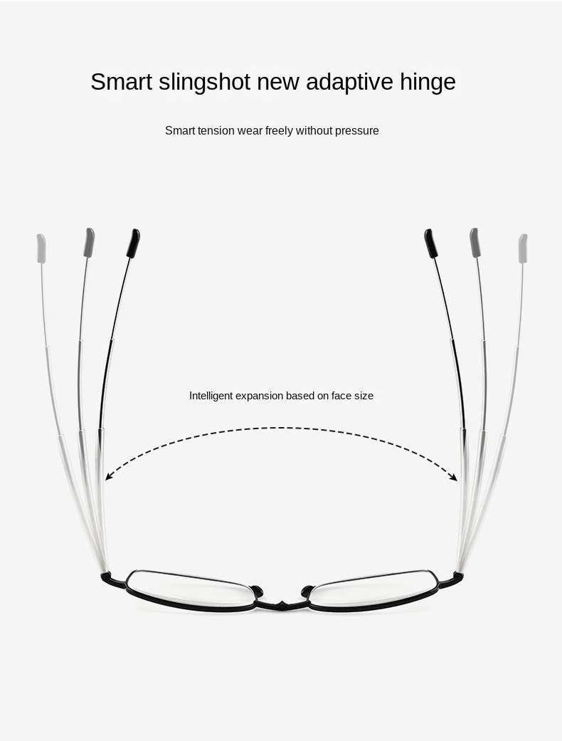Silver, Gold, Custom Color Folding Reading Glasses High Quality Anti Blue Light Portable Metal Reading Glasses - Details 3