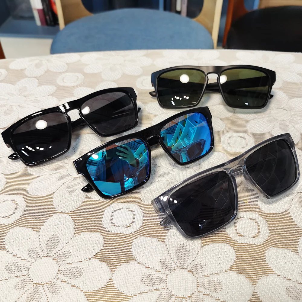 S Black, Gray, Black  Square Polarized Plastic Sunglasses Men Classic square Frame Custom logo Sunglasses for Outdoor - Details 1