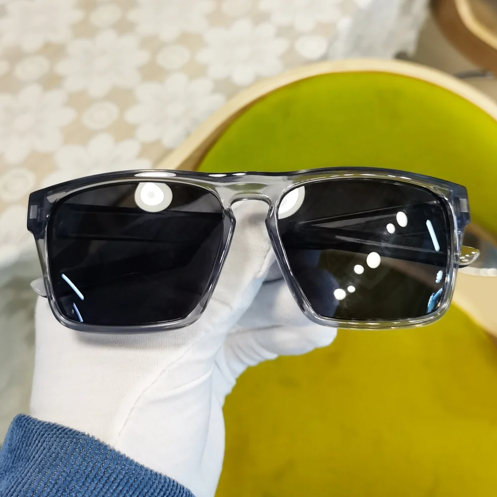S Black, Gray, Black  Square Polarized Plastic Sunglasses Men Classic square Frame Custom logo Sunglasses for Outdoor - Details 2