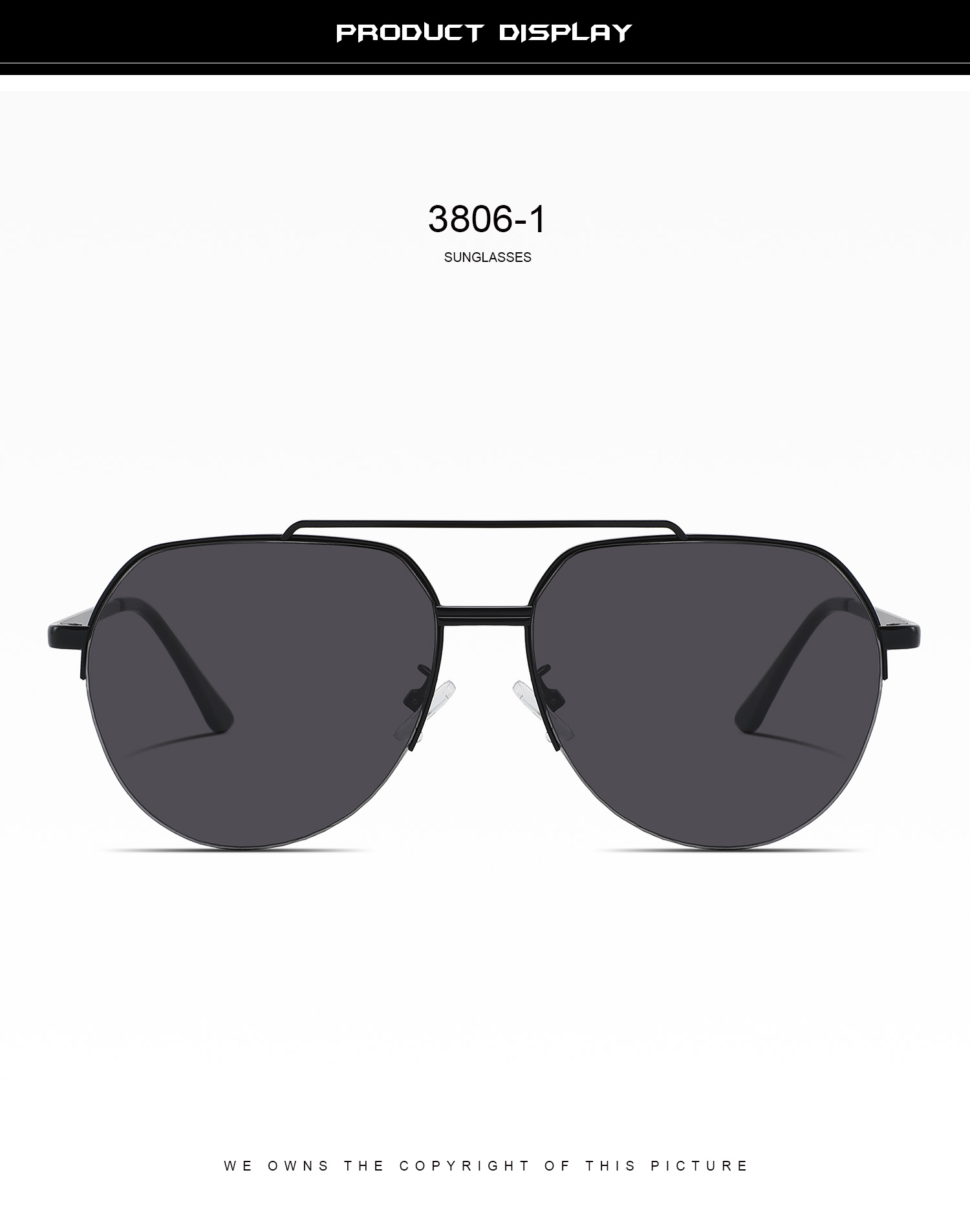 SBlack, Gray, Black Retro Large Metal Frame Polarized Sunglasses Unisex Double Bridge Vintage Oversized Sun Glasses Classic Polarized Sunglasses - Details 6