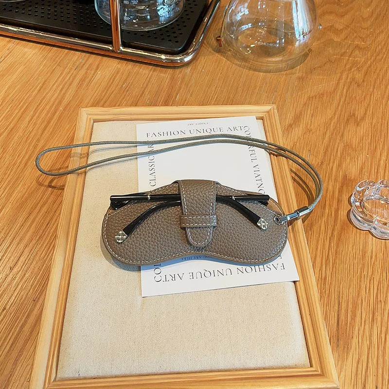 Customized Color PU Leather Wholesale Custom Logo Colorful PU Leather Sunglasses Pouch Soft Eye Glasses Case for Eyewear Storage Glasses Pouch - Details 1