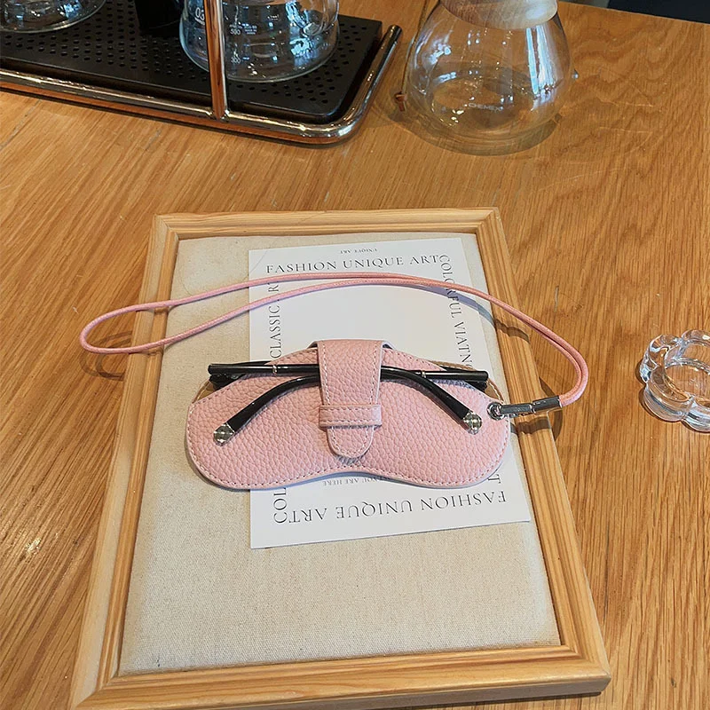 Customized Color PU Leather Wholesale Custom Logo Colorful PU Leather Sunglasses Pouch Soft Eye Glasses Case for Eyewear Storage Glasses Pouch - Details 6