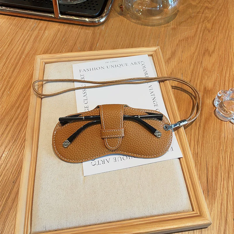 Customized Color PU Leather Wholesale Custom Logo Colorful PU Leather Sunglasses Pouch Soft Eye Glasses Case for Eyewear Storage Glasses Pouch - Details 7