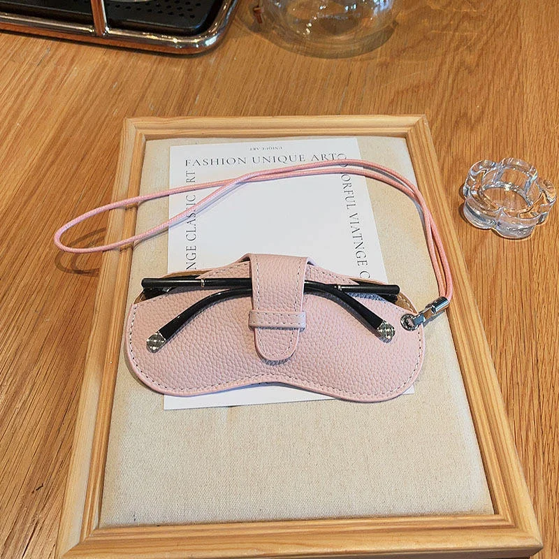 Customized Color PU Leather Wholesale Custom Logo Colorful PU Leather Sunglasses Pouch Soft Eye Glasses Case for Eyewear Storage Glasses Pouch - View 5