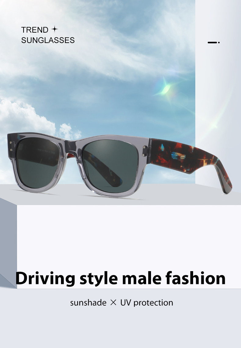 Red, Brown, White, Black Plate Promotion Sunglasses Designer Sunglasses Glass Lenses Square Black Sunglasses - Details 4