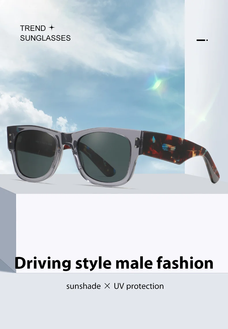 Red, Brown, White, Black Plate Promotion Sunglasses Designer Sunglasses Glass Lenses Square Black Sunglasses - Details 4