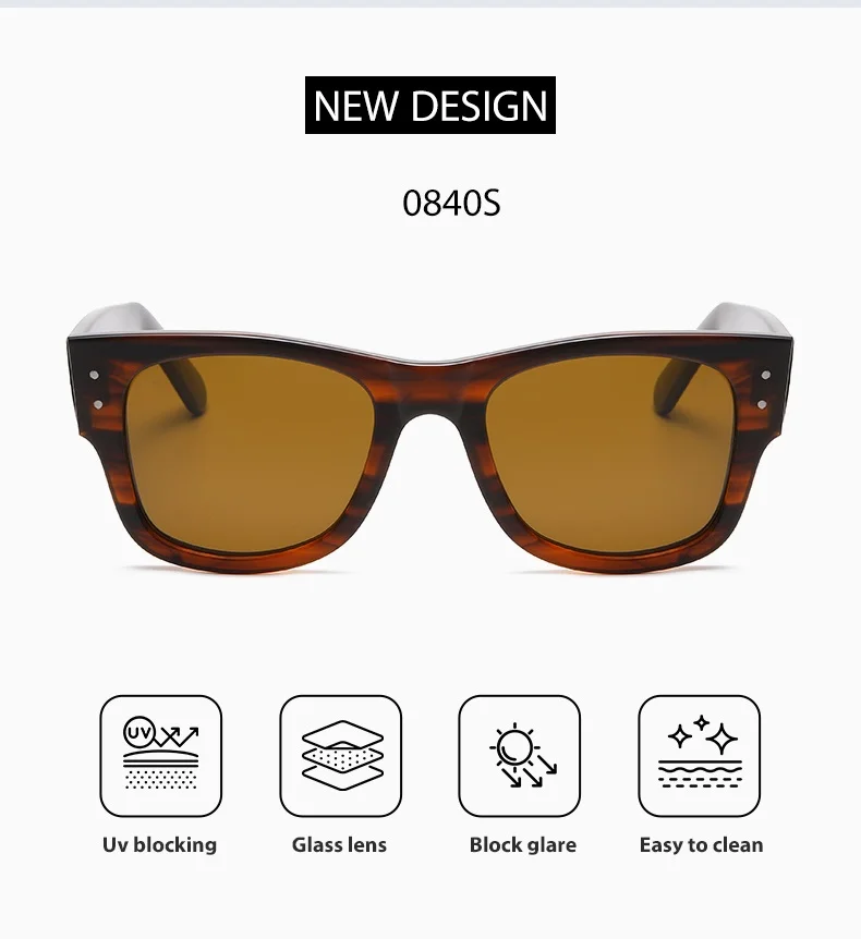 Red, Brown, White, Black Plate Promotion Sunglasses Designer Sunglasses Glass Lenses Square Black Sunglasses - Details 5