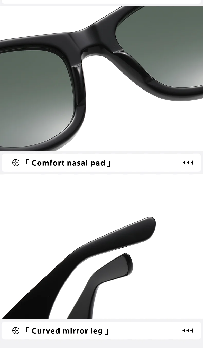 Red, Brown, White, Black Plate Promotion Sunglasses Designer Sunglasses Glass Lenses Square Black Sunglasses - Details 11