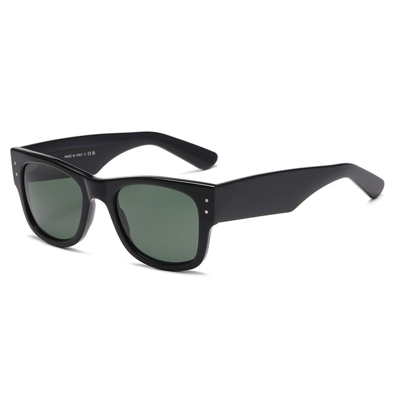 Red, Brown, White, Black Plate Promotion Sunglasses Designer Sunglasses Glass Lenses Square Black Sunglasses - View 2
