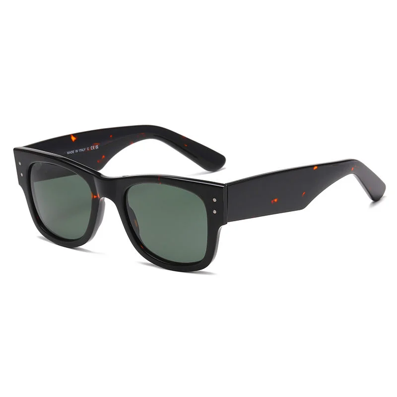 Red, Brown, White, Black Plate Promotion Sunglasses Designer Sunglasses Glass Lenses Square Black Sunglasses - View 3