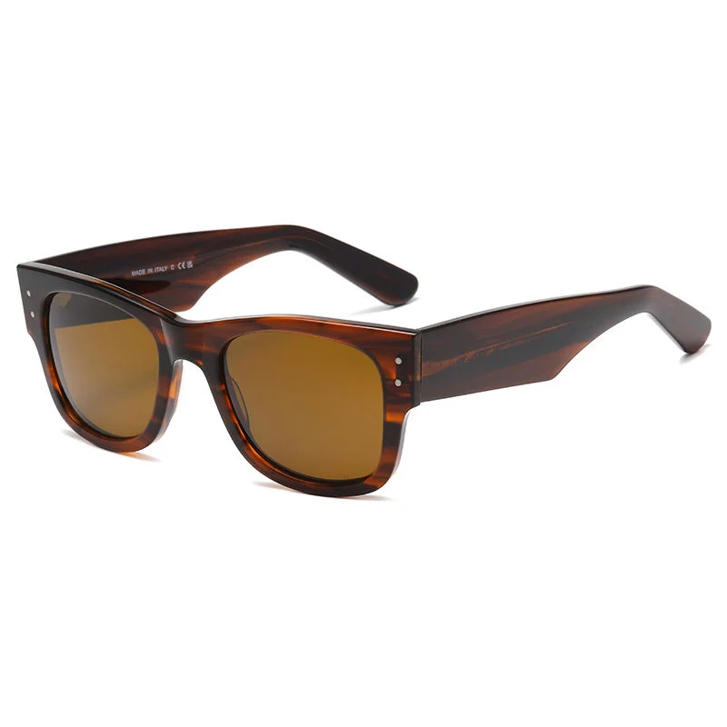 Red, Brown, White, Black Plate Promotion Sunglasses Designer Sunglasses Glass Lenses Square Black Sunglasses - View 6