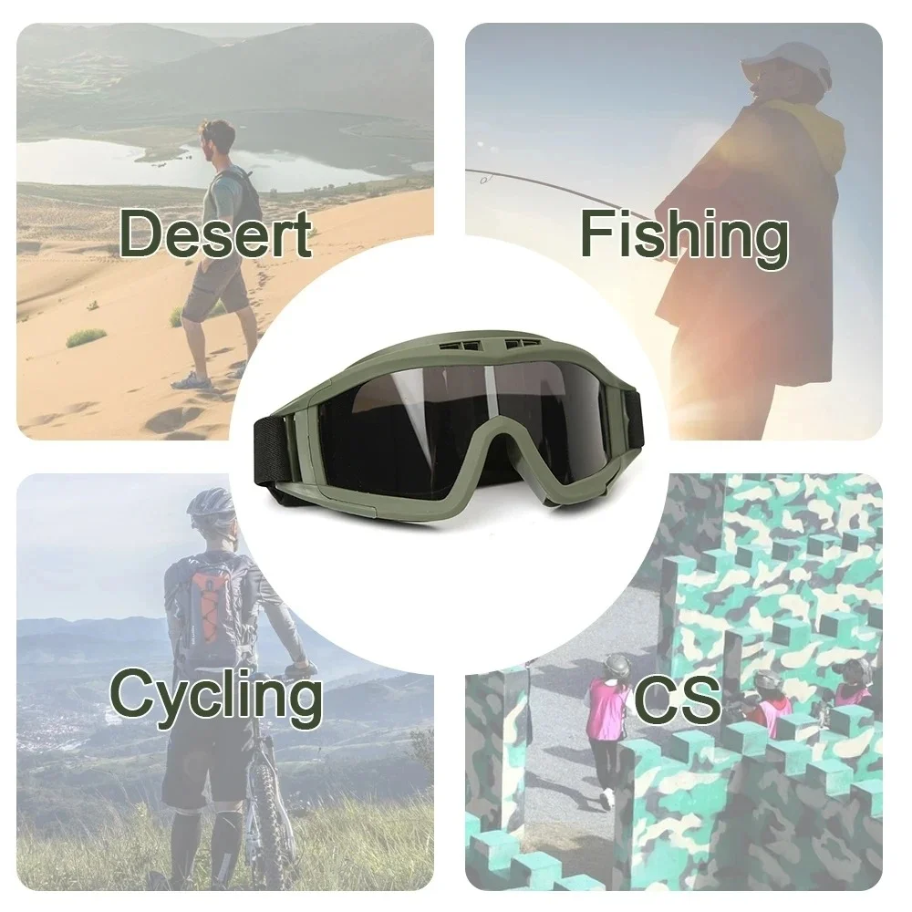   Special Forces Desert Grasshopper Hot Shooting Sunglasses Tactical Safety Goggles with Black Frame - Details 6