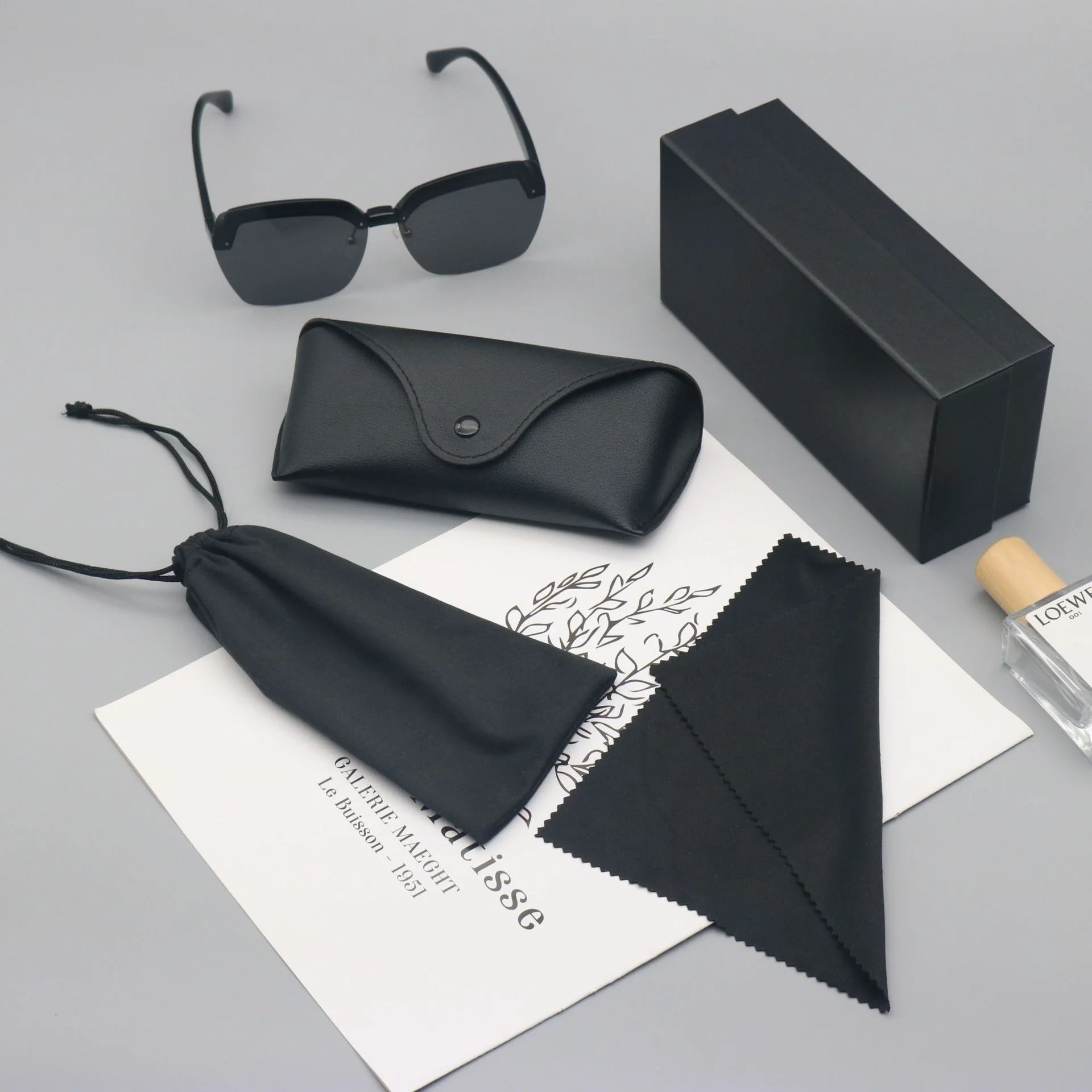  Leather Premium Leather Glasses Case Set — Portable Soft Pouch for Sunglasses & Prescription Glasses, Custom Logo Available - Details 2