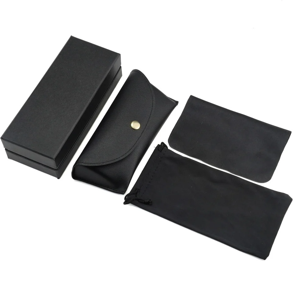  Leather New Arrival Trendy Leather Sunglasses Case Set — Portable Lid-and-Base Box with Soft Pouch, Complete Eyewear Packaging Kit, Custom Logo Available - View 5