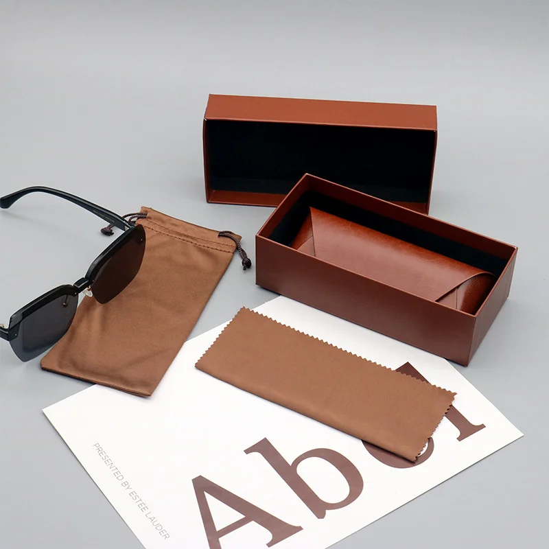  Genuine Leather Handcrafted Leather Glasses Case Set — Premium Bun-Style Storage Box for Prescription Glasses & Sunglasses - Details 2