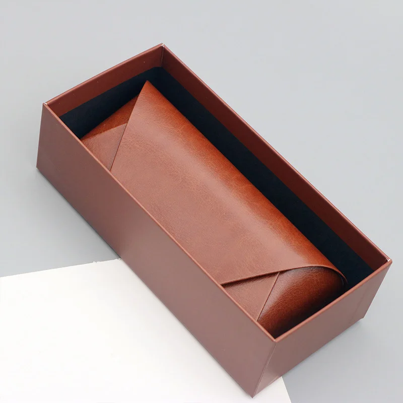  Genuine Leather Handcrafted Leather Glasses Case Set — Premium Bun-Style Storage Box for Prescription Glasses & Sunglasses - Details 4