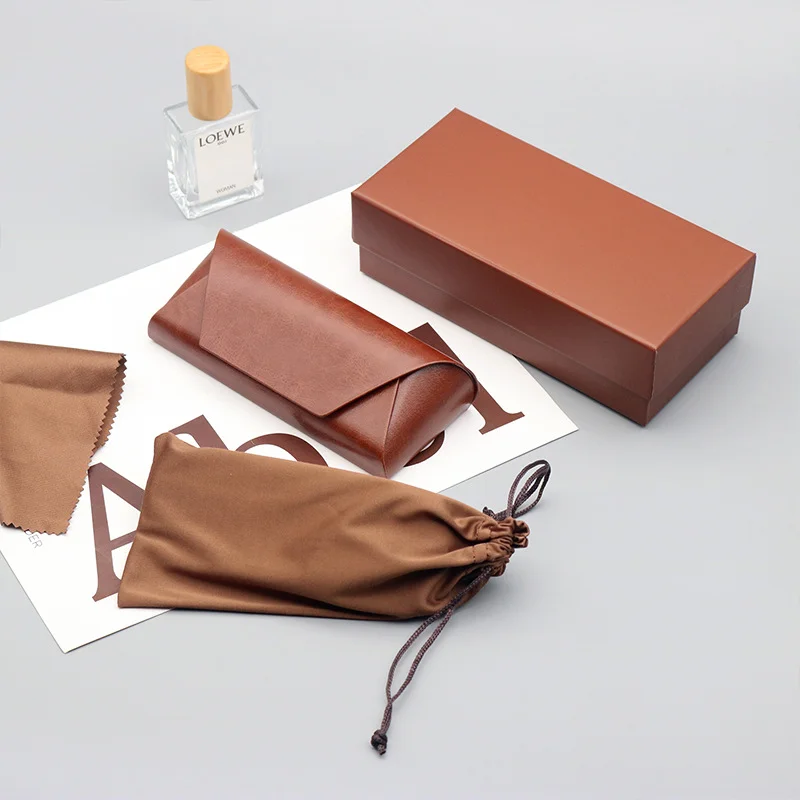  Genuine Leather Handcrafted Leather Glasses Case Set — Premium Bun-Style Storage Box for Prescription Glasses & Sunglasses - Details 8